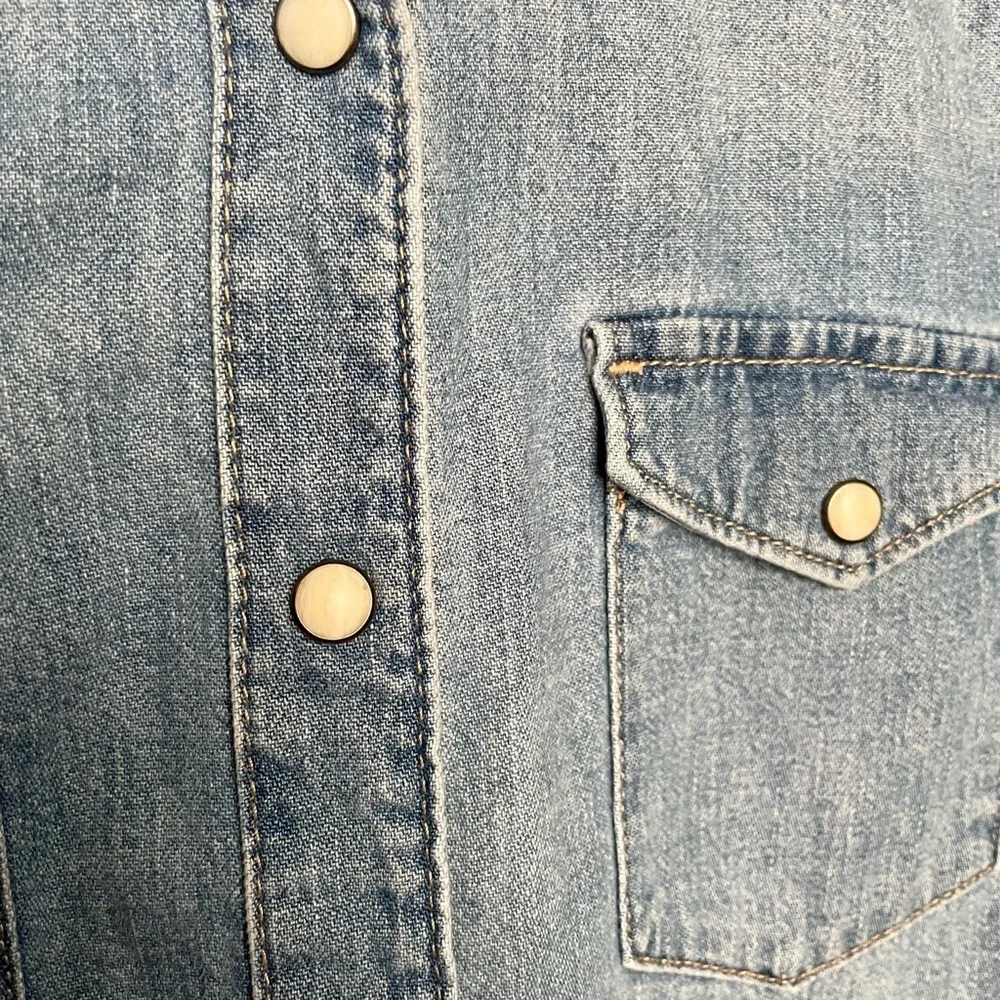 Gap Light Wash Denim Western Style Oxford Shirt